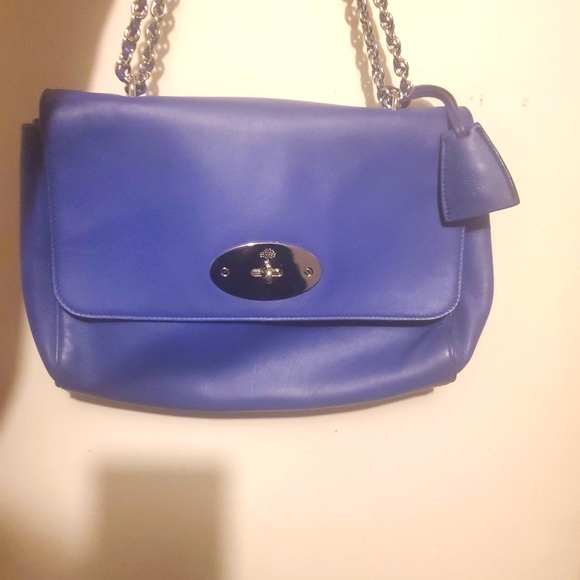 Mulberry Lily Medium in Indigo Lamb Nappa with Shiny Silver Hardware - Picture 1 of 13